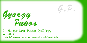 gyorgy pupos business card